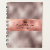 Monogramme rose or métallique élégant glam 2022 (Devant)