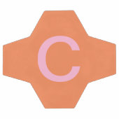 Monogramme rose orange Première couleur moderne pe (Plat)
