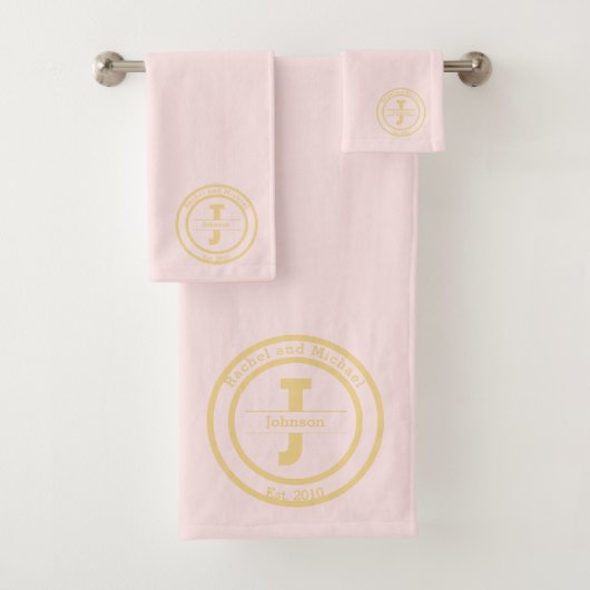 Monogramme Rose Pâle Élégant Minimaliste (En situation)