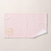Monogramme Rose Pâle Élégant Minimaliste (Serviette à main)