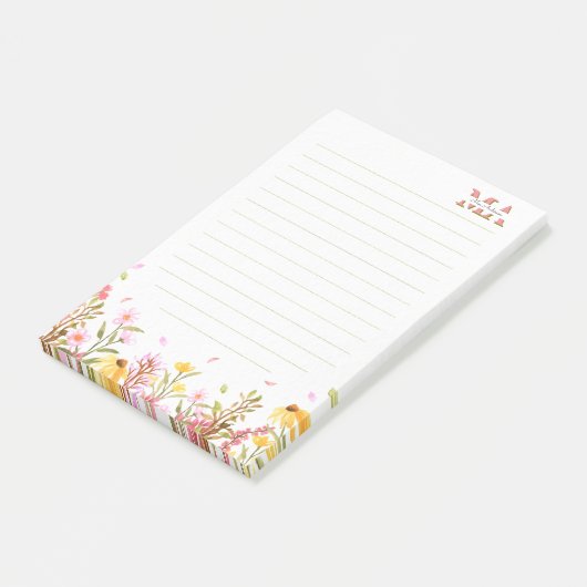 Monogramme rose pâle - Notes post-it | Chi minimal (Incliné)