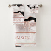 Monogramme Rose Parties scintillant or Agate noir  (En situation)