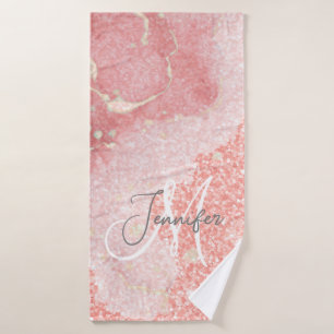 Monogramme rose Parties scintillant rose