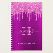 monogramme rose parties scintillant violet (Devant)