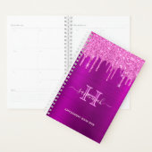 monogramme rose parties scintillant violet (Devant avec enveloppe)
