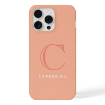Monogramme rose Peach Classic Coque-Mate