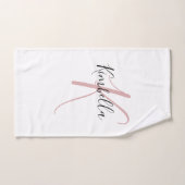 Monogramme Rose Poussière Minimaliste (Serviette à main)