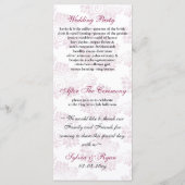 monogramme rose Programme de mariage (Dos)