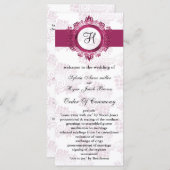 monogramme rose Programme de mariage (Devant / Derrière)
