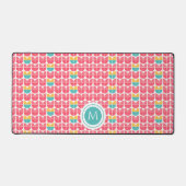 Monogramme rose rétro Floral Personnalisé (Recto)