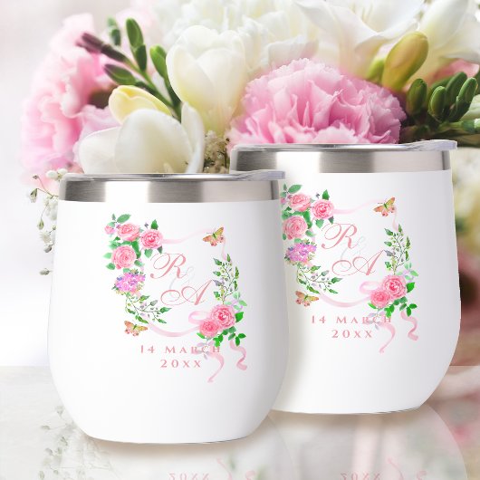 Monogramme rose rose