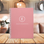 Monogramme Rose rose Feminine Girly Minimale initi<br><div class="desc">Un design simple monogramme avec une typographie moderne en blanc sur un arrière - plan rose vif. La conception comprend un monogramme initial unique avec une bordure ronde minimaliste. Le texte peut être facilement customisé pour répondre à vos besoins pour un cadeau ou un accessoire de papeterie parfaitement personnalisé!</div>