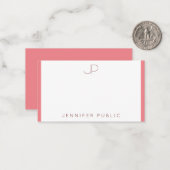 Monogramme rose rouge minimaliste Modèle élégant (Devant/Arrière en situation)