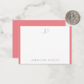 Monogramme rose rouge simple Modèle élégant (Devant/Arrière en situation)