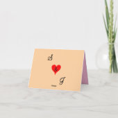 Monogramme Rose Sable Rouge Cœur Merci (Dos)