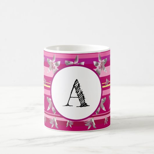 Monogramme rose spécial Mug classique (Centre)