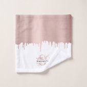 Monogramme Rose tendance Pink Gold (Gant de toilette)