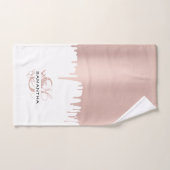 Monogramme Rose tendance Pink Gold (Serviette à main)