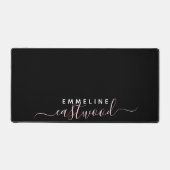 Monogramme rose tendance sur noir (Recto)