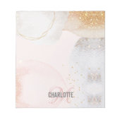 monogramme rose vif moderne nom bloc-notes abstrai (Devant)