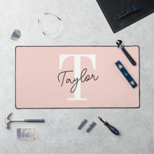 Monogramme rose vif moderne Nom Feminine Script