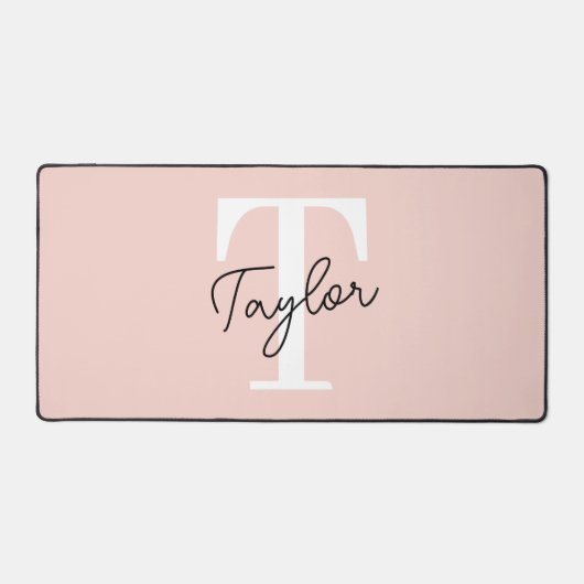 Monogramme rose vif moderne Nom Feminine Script (Recto)