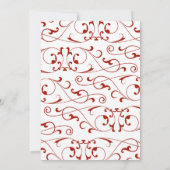 Monogramme rouge antique Faire-part de mariage (Dos)