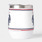 Monogramme Rouge Blanc Marine Bleu Crabe Nautique (Droite)