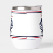 Monogramme Rouge Blanc Marine Bleu Crabe Nautique (Gauche)