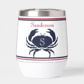Monogramme Rouge Blanc Marine Bleu Crabe Nautique (Arrière)
