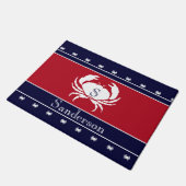 Monogramme Rouge Blanc Noir Crabe Cuisine Tapis (Incliné)