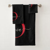 Monogramme rouge bourgogne noire moderne Nom du sc (En situation)