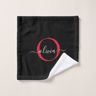 Monogramme rouge bourgogne noire moderne Nom du sc