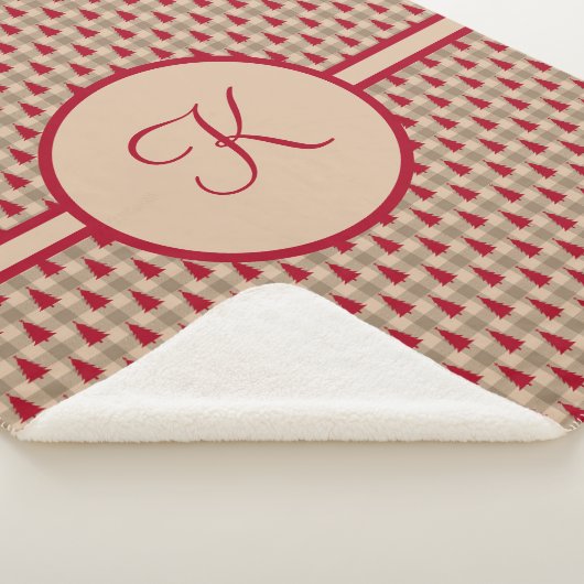 Monogramme Rouge Buffle Brown Plaid Rustique Pays (3/4)