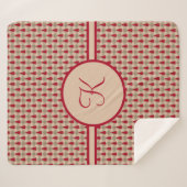 Monogramme Rouge Buffle Brown Plaid Rustique Pays (Devant (Horizontal))