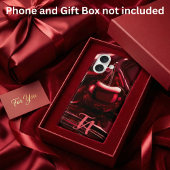 Monogramme rouge cerise brillante iPhone / coque i