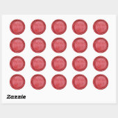 Monogramme rouge cire Sceau Mariage autocollant (Feuille)