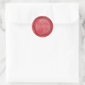 Monogramme rouge cire Sceau Mariage autocollant (Sac)