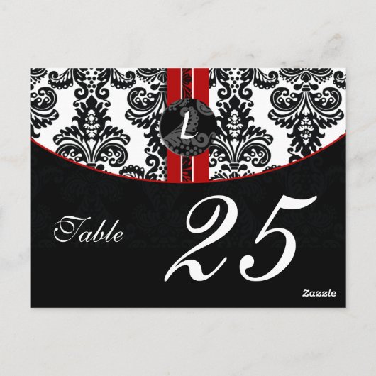 monogramme rouge damé chiffres de tableau cartes p (Dos)