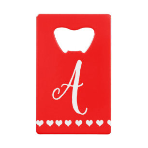 Monogramme rouge et blanc initial