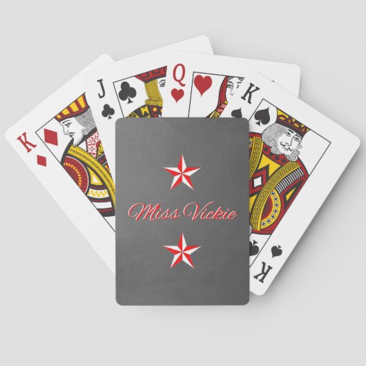 Monogramme rouge et blanc sur les cartes de jeu de (dos)