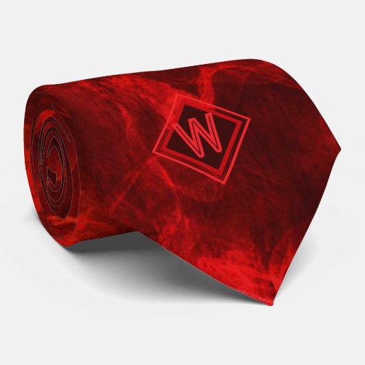 Monogramme rouge flamme moderne unique Cravate ini (Roulé)