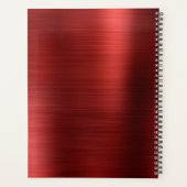 Monogramme rouge métallique simple brossé moderne (Dos)