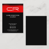 Monogramme rouge noir Carte de visite moderne uniq (Devant / Derrière)