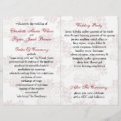 monogramme rouge plié programme de mariage (Dos)