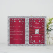 Monogramme rouge, programme de mariage argent-coul (Debout devant)