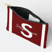 Monogramme rouge Sac fourre-tout personnalisé (Ouvrir)