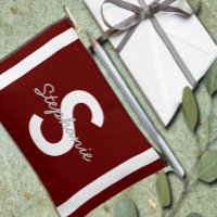 Monogramme rouge Sac fourre-tout personnalisé