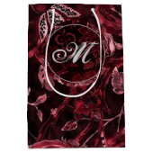 Monogramme Rouge Vintage Floral GIft sac (Devant)