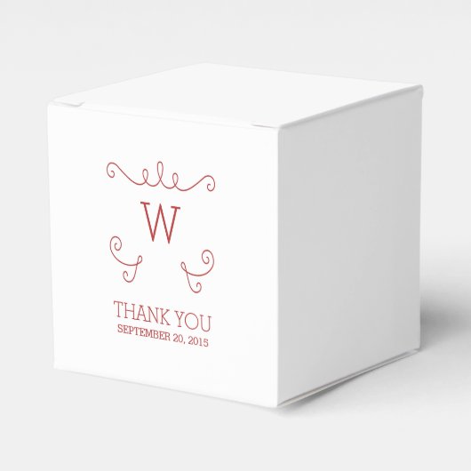 Monogramme rouge Whimsical Ballotins (Verso)